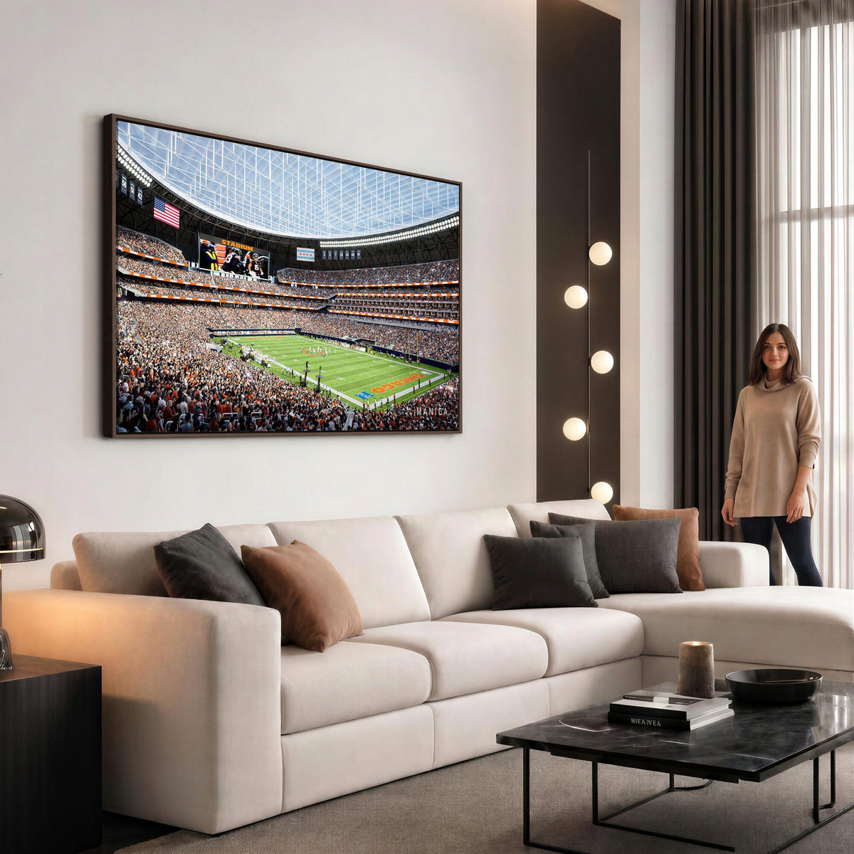 Chicago Bears Soldiers Field Wall Art Canvas Print, Framed and Ready to Hang
