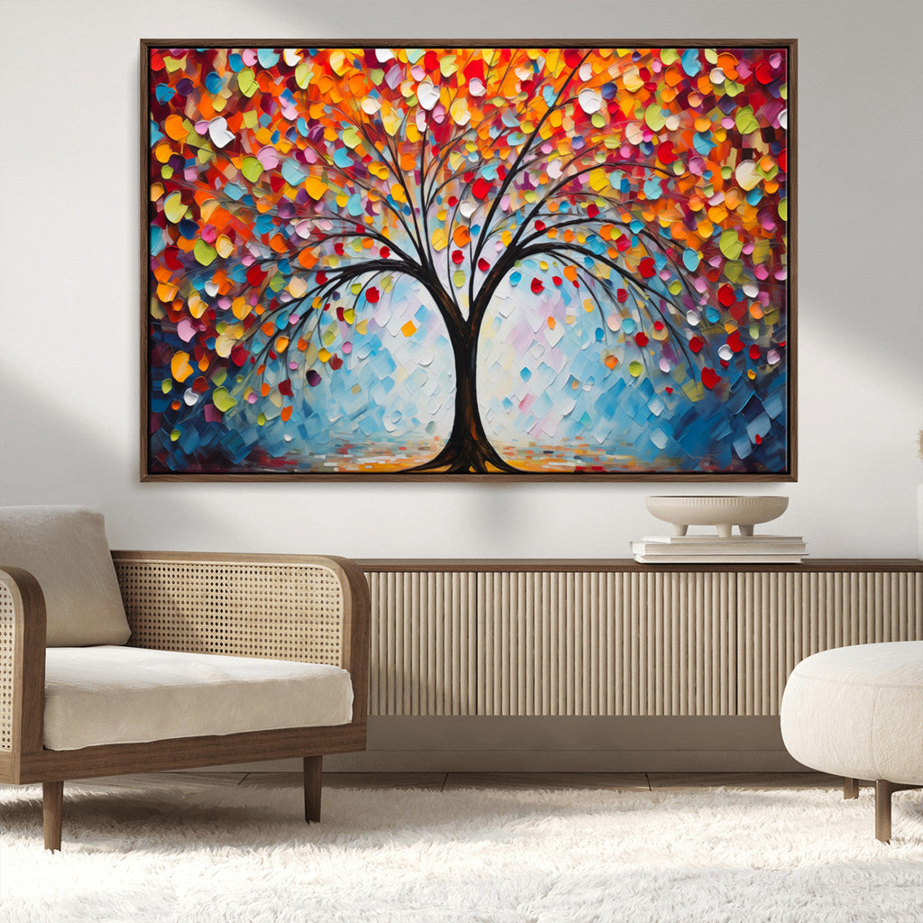 Vibrant Tree of Life Canvas Wall Art | Colorful Abstract Nature