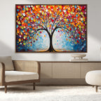 Vibrant Tree of Life Canvas Wall Art | Colorful Abstract Nature