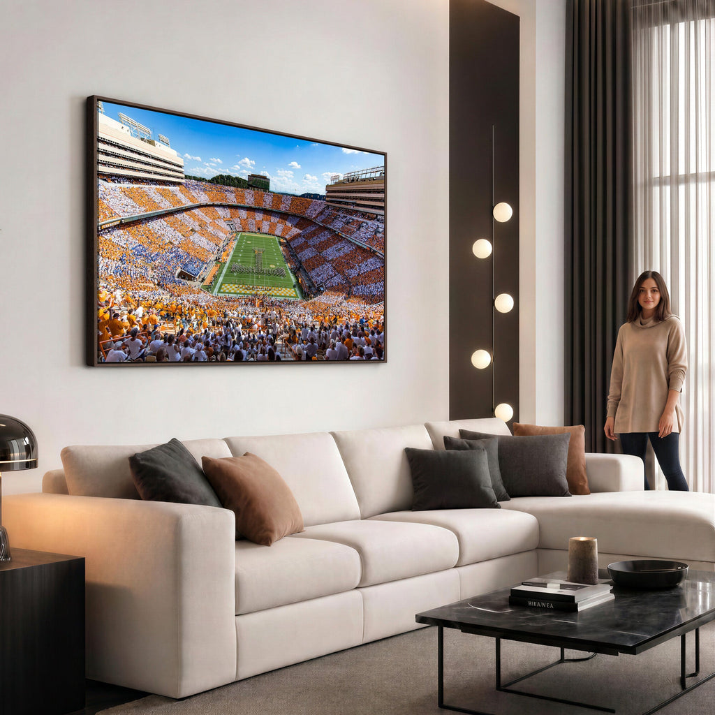Tennessee Neyland Stadium Wall Art, Sports Arena Canvas, Framed and Ready to Hang