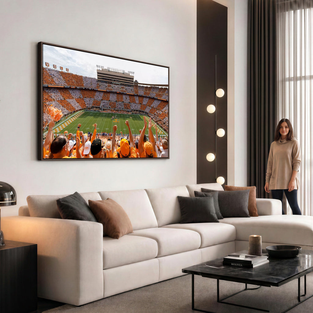 Tennessee Neyland Stadium Wall Art, Sports Arena Canvas, Home Bar Wall Decor