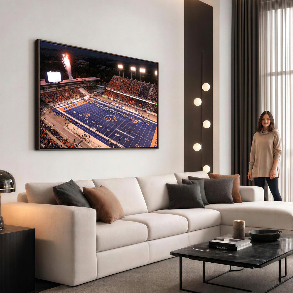 Boise State Broncos Albertsons Stadium Wall Art Canvas Print