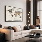 Personalized Travel Tracker Map with Pins, Framed World Map for Home and Office