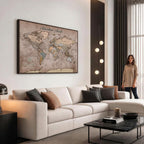Custom Push Pin World Map Wall Art Canvas Print | Personalized Travel Tracker