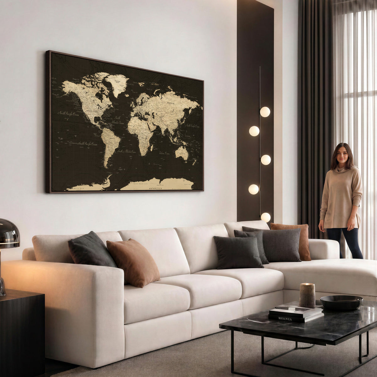 World Map Canvas Print | Framed World Map Wall Art for Couples