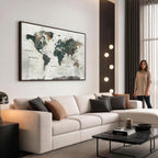 World Map Canvas Print | Framed Travel Map Wall Art for Couples