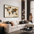 World Map Canvas Art Print | Framed Travel Map Wall Art