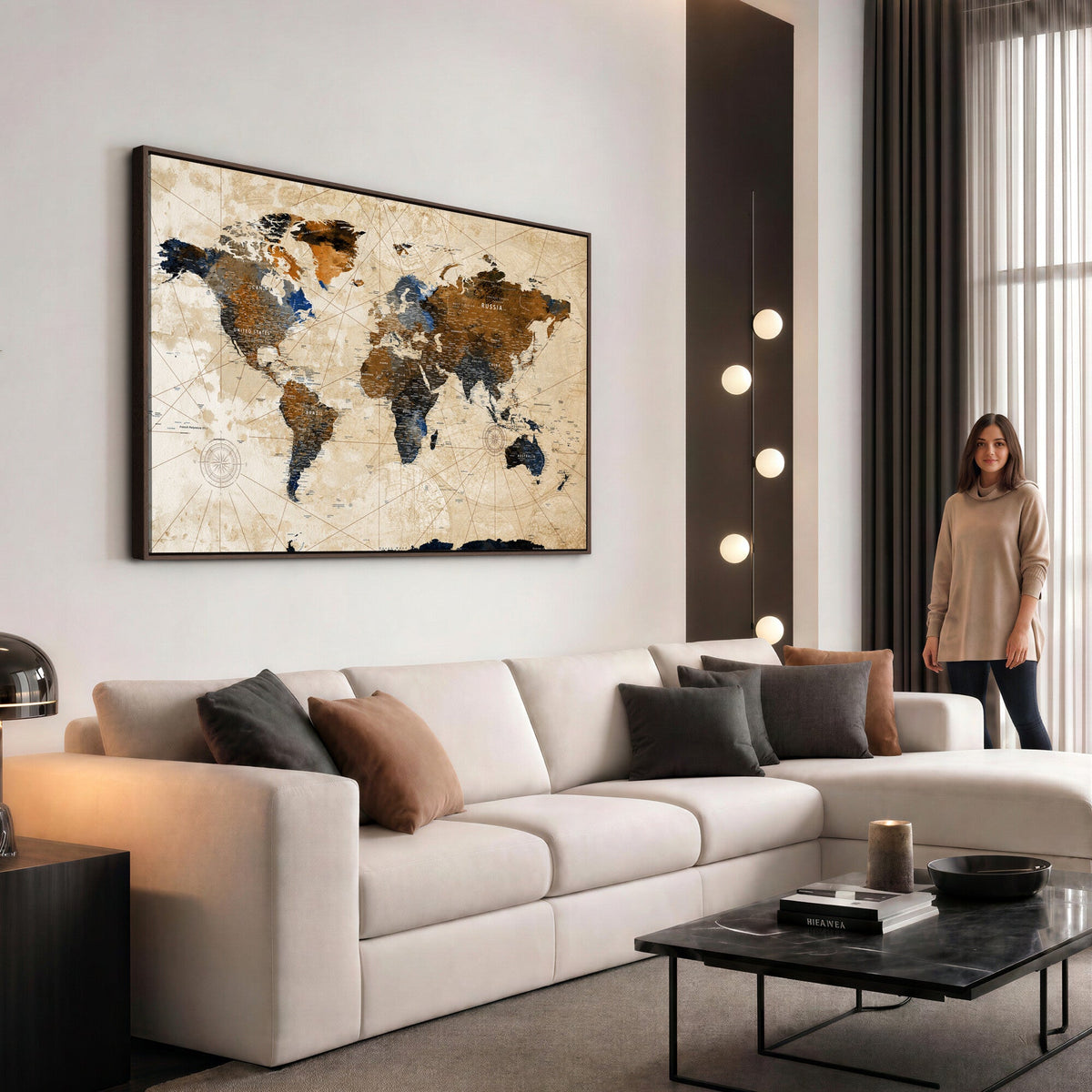 World Map Canvas Art Print | Framed Travel Map Wall Art