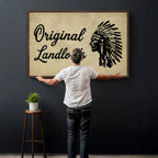 Original Landlords Wall Art Canvas Print, Native American Silhouette Artwork