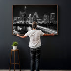 Austin Skyline Wall Art Canvas Print, Austin Downtown Night Cityscape