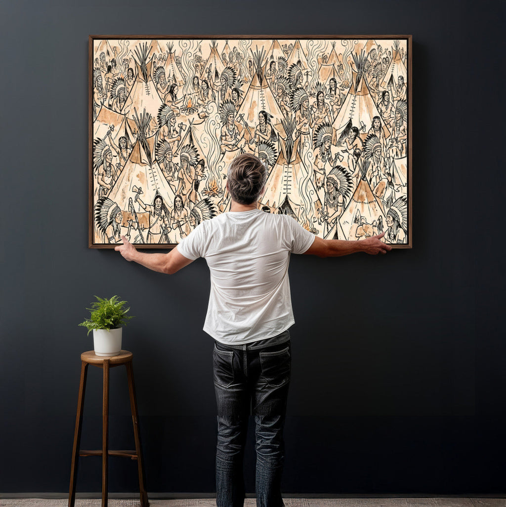 Native American Indian Wall Art Canvas Print