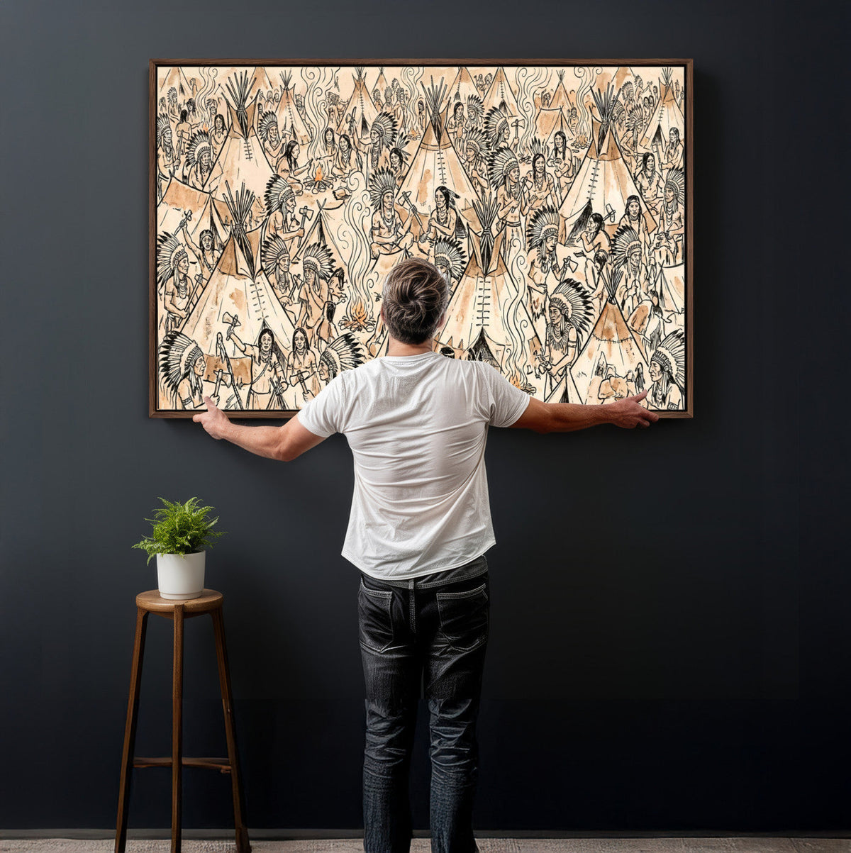 Native American Indian Wall Art Canvas Print