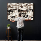Abstract Texas Longhorn Print, Longhorn Herd Print