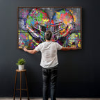 Graffiti Football Helmets Wall Art Canvas Print, Urban Street Art