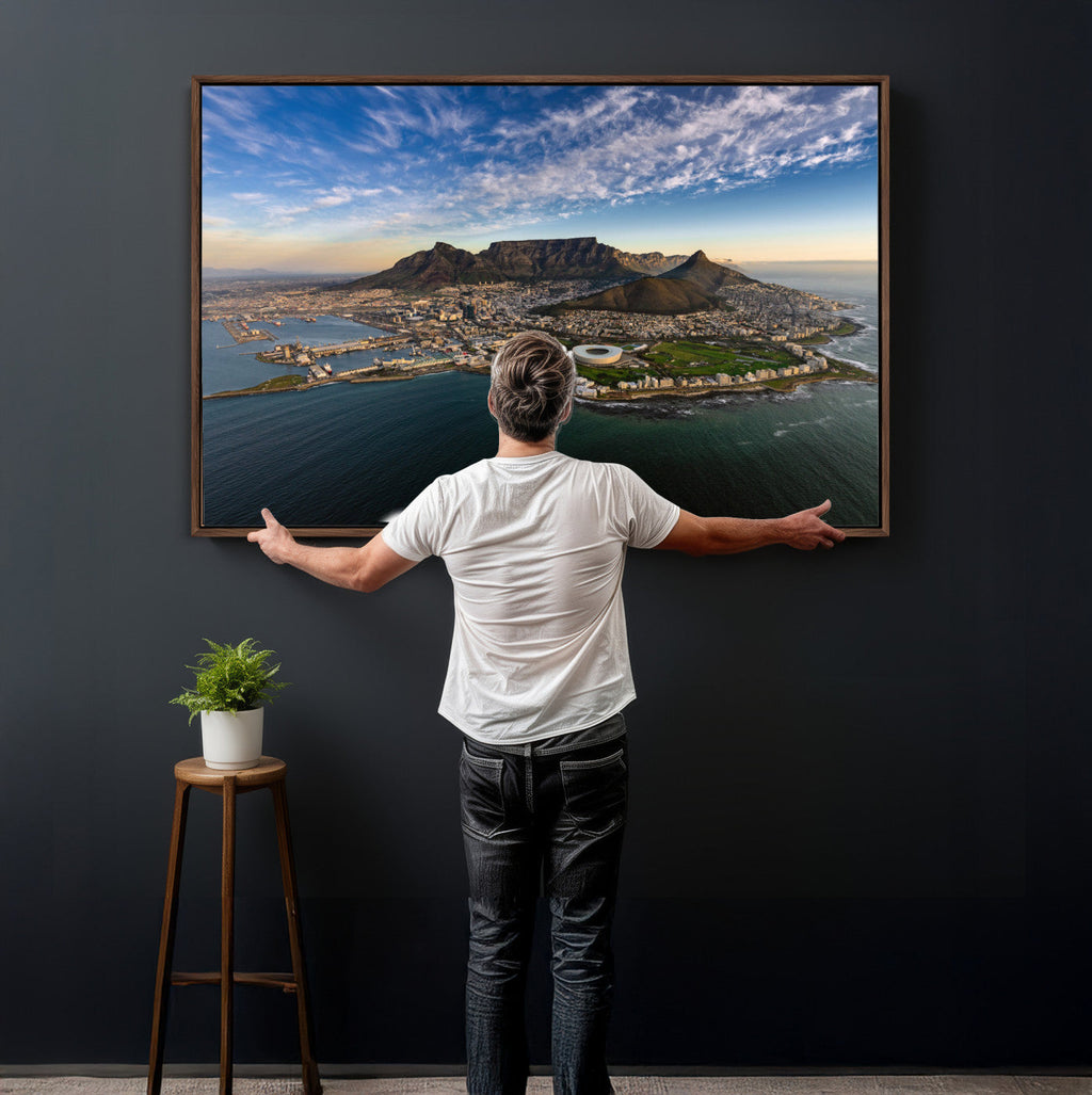 Cape Town Wall Art Canvas Print | Table Mountain Coastal Skyline Panorama