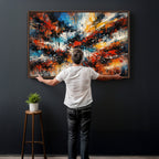 Lyrical Abstract Wall Art Canvas Print, Orange Blue Abstract