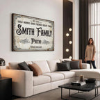 Custom Family Patio Sign Canvas, Personalized Rustic Backyard Decor
