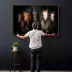 Horse Wall Art Canvas Print, Wild Horses Portrait Photography, Rustic Ranch Decor