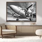 Vintage Airplane on Runway Canvas Print