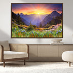 Mountain and Spring Wall Art Canvas Print
