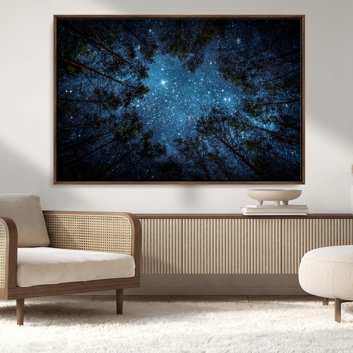 Forest and Stars Wall Art Canvas Print