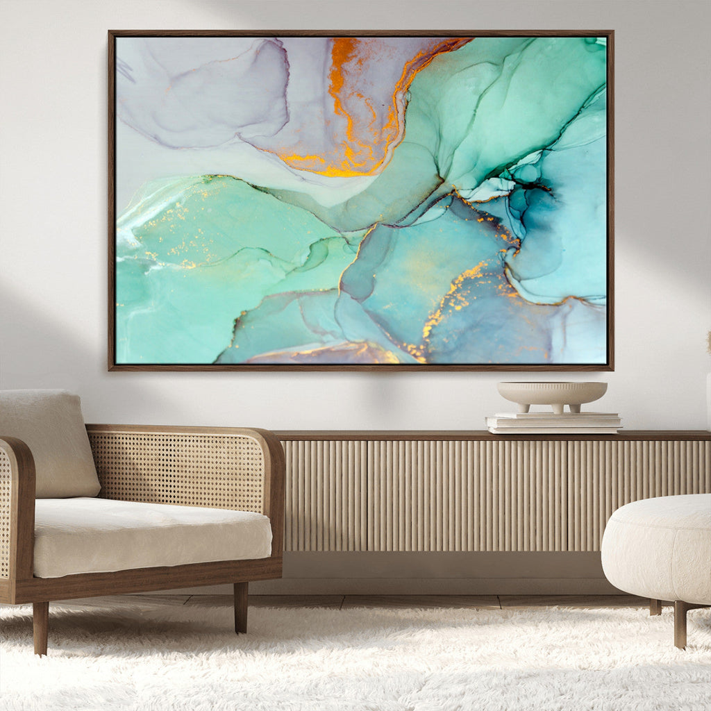 Colorful Marble Fluid Effect Canvas Wall Art Print