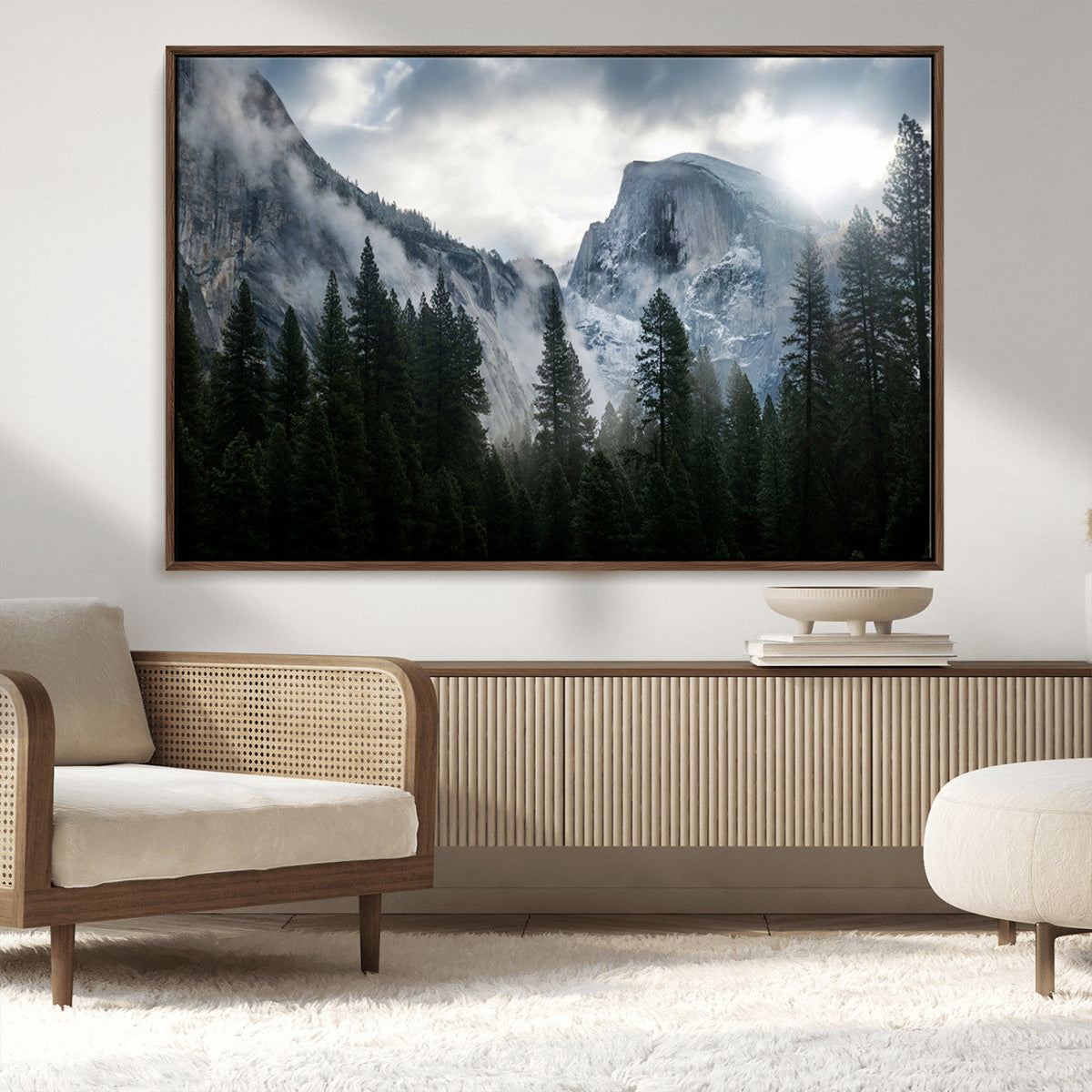 Wall Art Foggy Forest Landscape Canvas Print