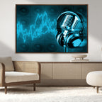 Music and Microphone Wall Art Canvas Print