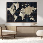 Antique Old World Map Wall Art Canvas Print