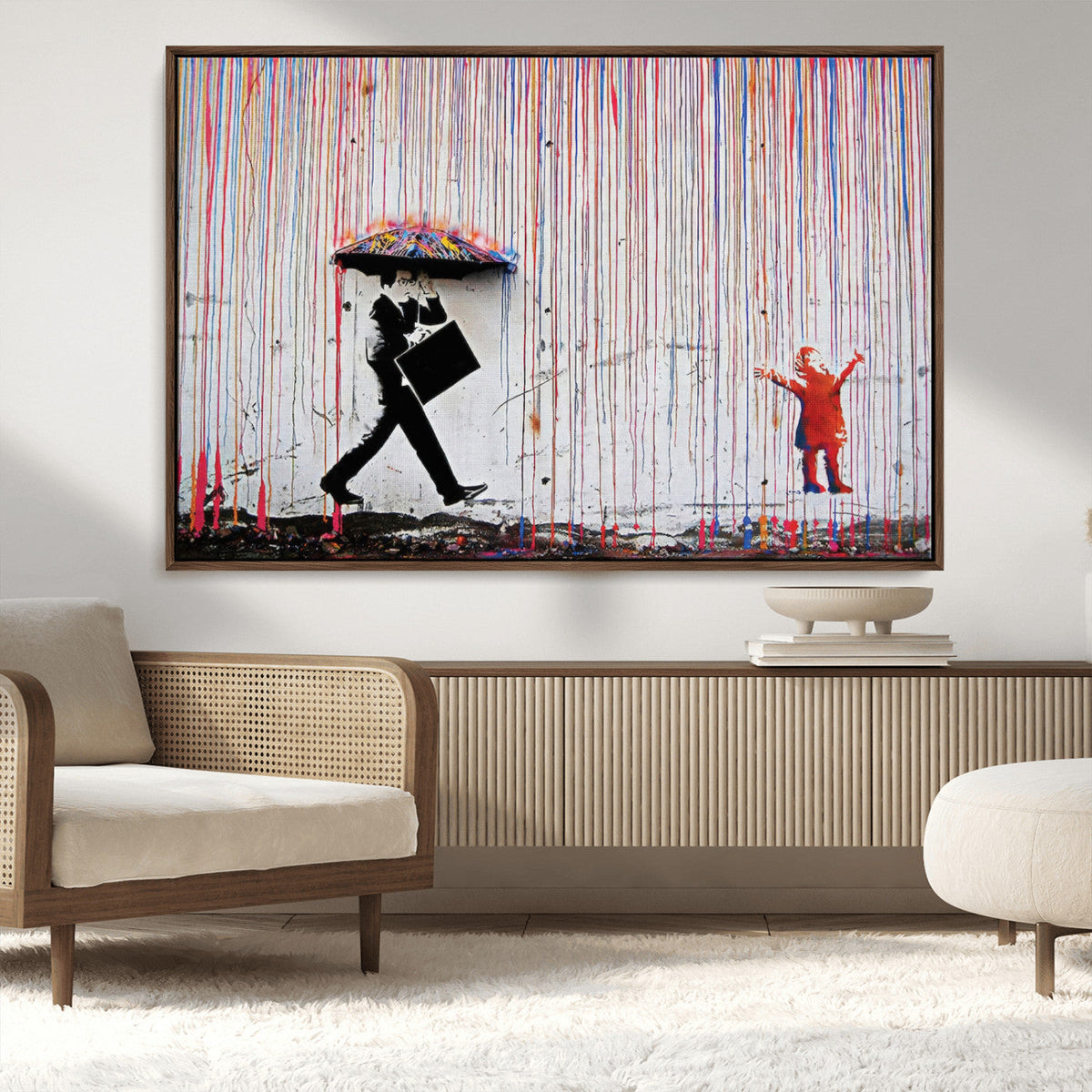 Banksy Wall Art Canvas Print | Framed Graffiti Street Art Picture