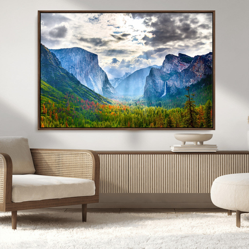 Yosemite Park Half Dome 3 Panel Canvas Print | Large Giclée Landscape Wall Art