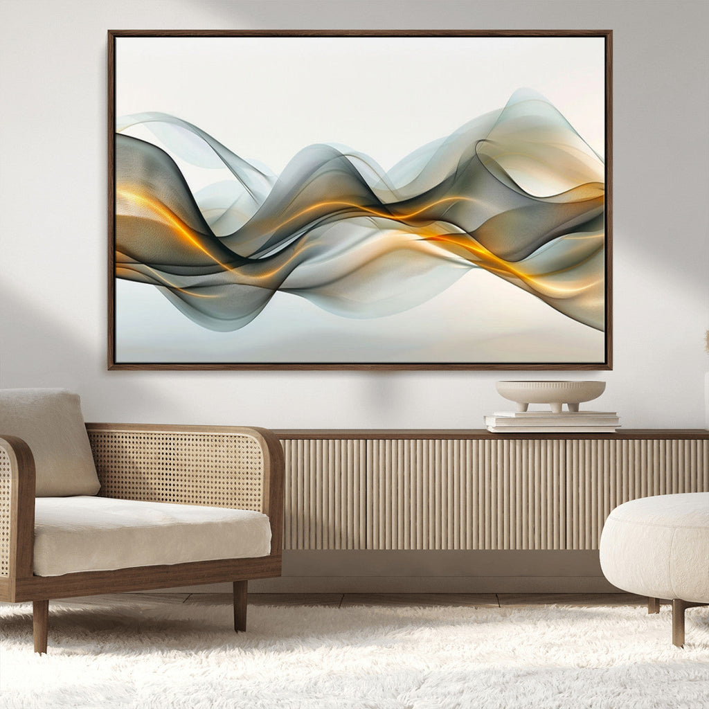 Abstract Wave Canvas Wall Art | Fluid Contemporary Elegance in Motion