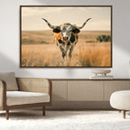 Texas Cow Wall Art Canvas Print for Farm House Wall Decor
