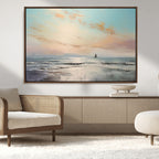 Abstract Ocean Wall Art, Boat Wall Art Canvas Print