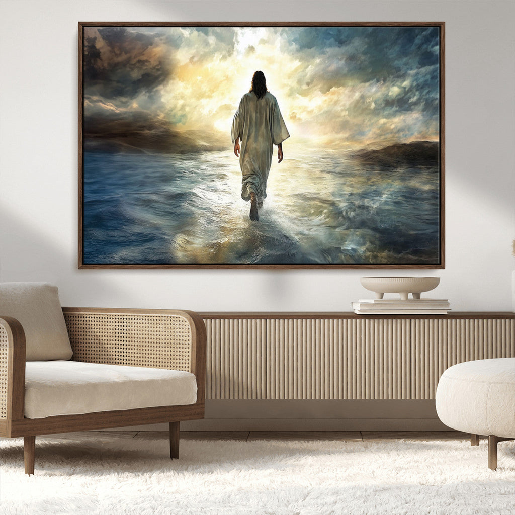 Jesus Walking on Water Wall Art | Canvas Print | Ready to Hang