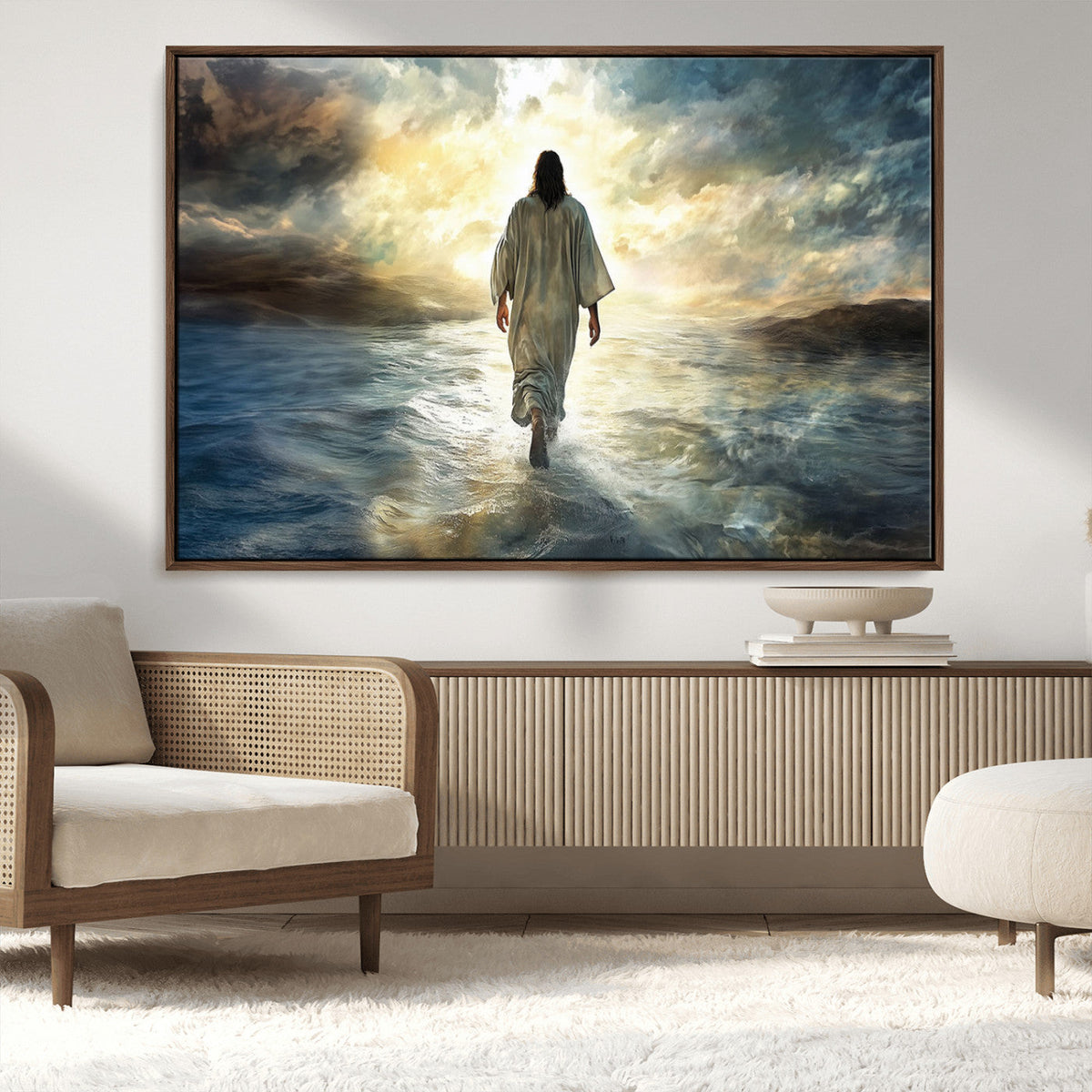 Jesus Walking on Water Wall Art | Canvas Print | Ready to Hang