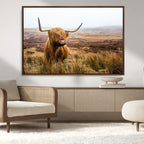 Scottish Highland Cow Canvas Wall Art, Rustic Farmhouse Decor
