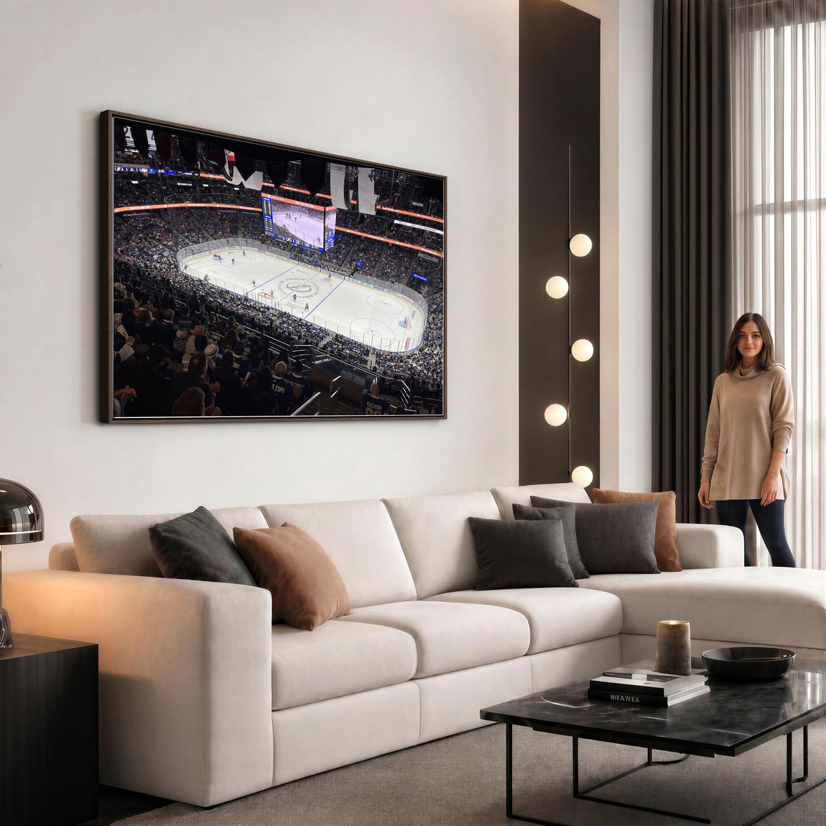 Amalie Arena Florida Wall Art Canvas Print, NHL Hockey, Framed and Ready to Hang