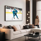 San Jose Sharks Ice Hockey Player Wall Art Canvas Print