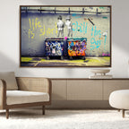 Banksy Life is Short Wall Art, Iconic Graffiti Street Art Canvas Print