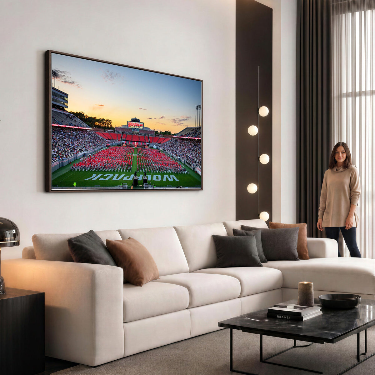 NC State Wolfpack Football Team Print Wall Art, Raleigh
