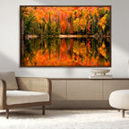 Forest Reflection Art | Autumn Forest Reflection Wall Art | Triptych Canvas Print
