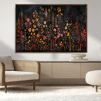 Large Floral Painting Print Illustration Flowers Canvas Wall Art