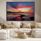 Glorious Sunset on The Beach Wall Art Canvas Print