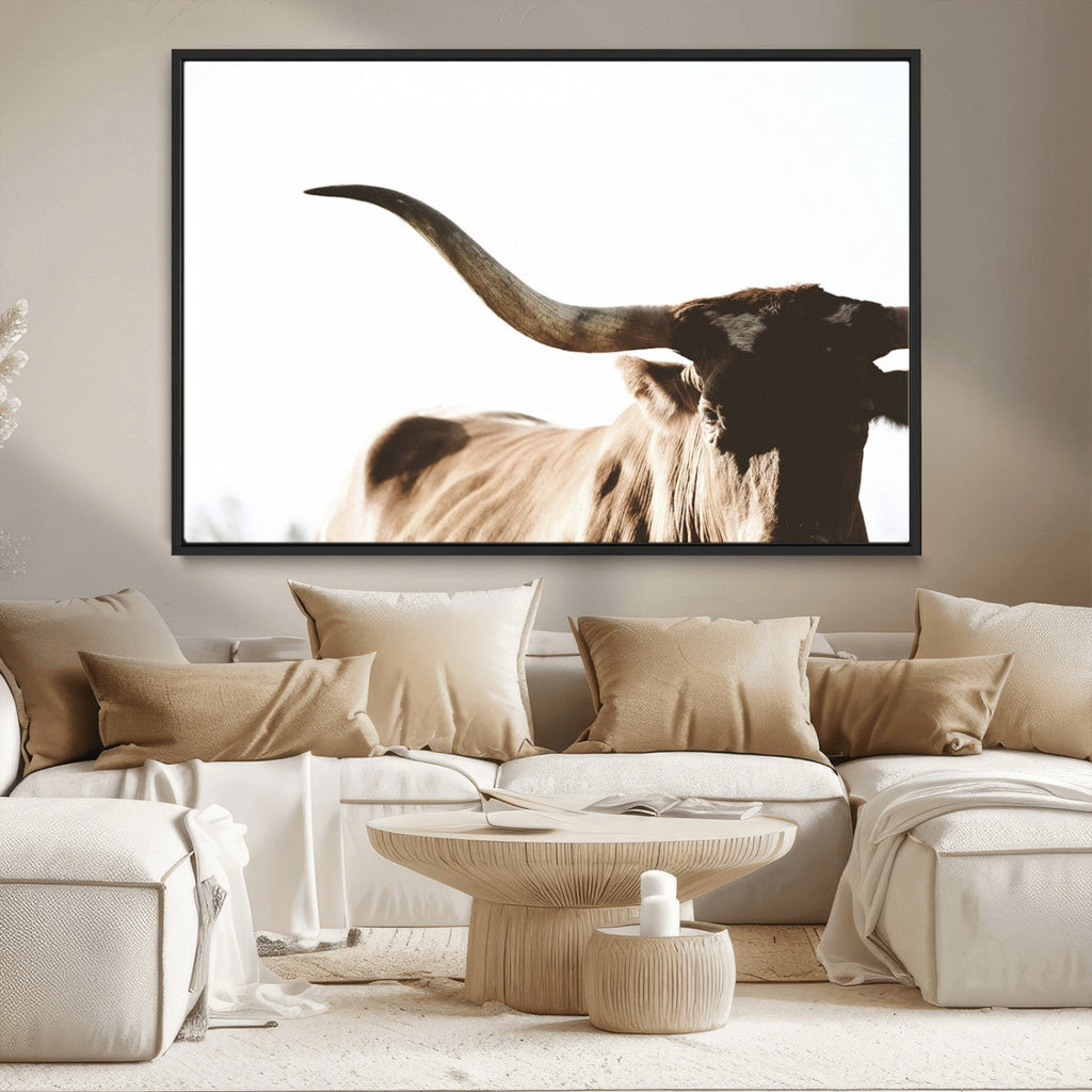 Texas Longhorn Wall Art Canvas Print, 3-Panel