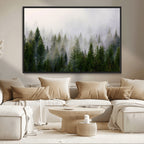 Forest Wall Art Canvas Print | Foggy Forest Wall Art | Pine Wood Forest Print