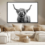 Fanny Scottish Highland Cow Cattle Art Print Farmhouse Wall Art Canvas Print