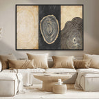 Tree Rings Canvas Wall Art Print, Minimalist Natural History in Modern Decor