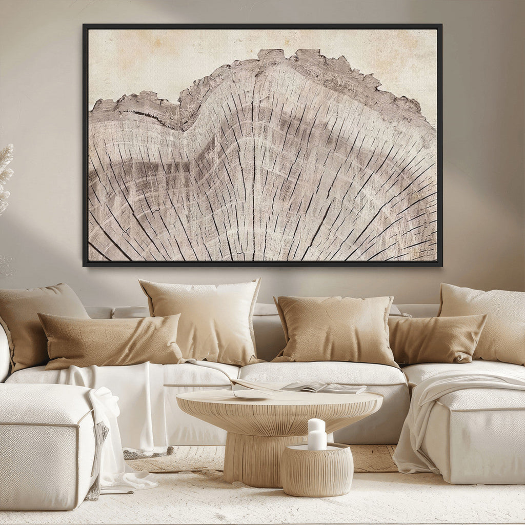 Tree Ring Wall Art Triptych, Rustic Wood Ring Canvas Print