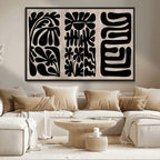Canvas Print Wall Art Abstract Art Boho, Framed Boho Art